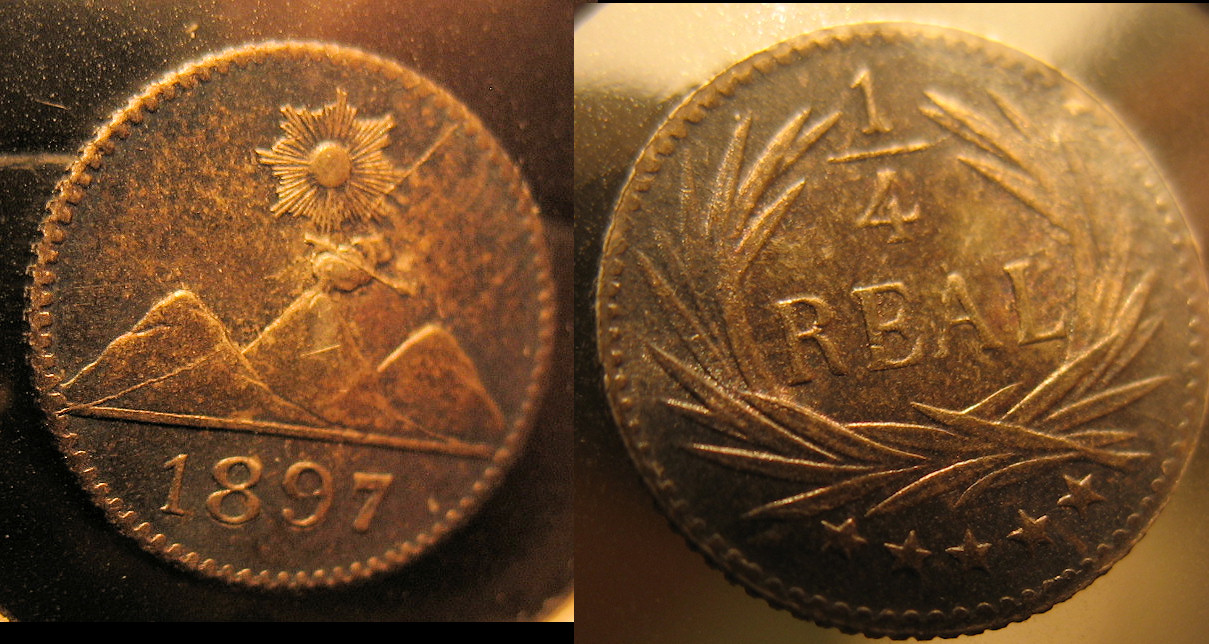 Volcanoes-On-Coins-From-Guatamala